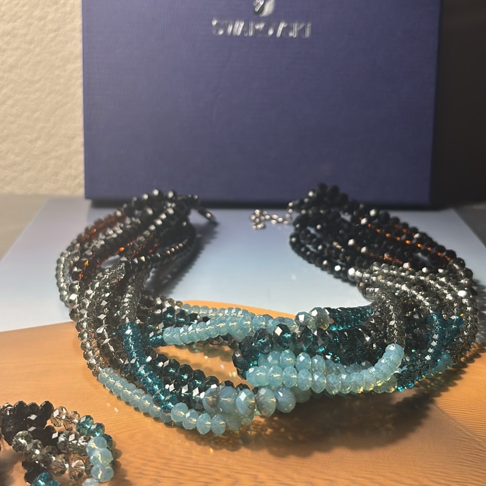 Authentic Swarovski Dune Multicolor Beaded Necklace Set